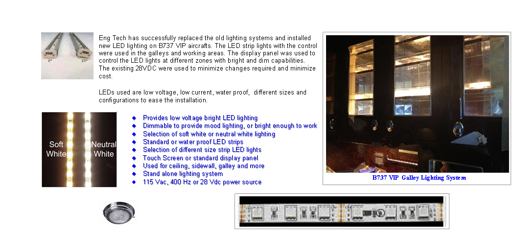 B737 VIP galley LED lighting